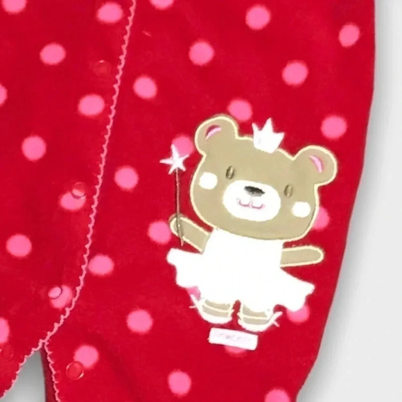 4/$20🥳 Red Polkadot Fleece Princess Sleeper - Picture 2 of 3